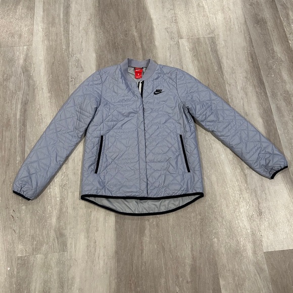 Nike Blue Quilted Bomber Jacket LIKE NEW Sz S - Picture 1 of 4